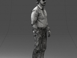 man in blue shirt 0492 3D Model