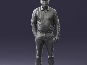 man in blue shirt 0492 3d print ready 3D Print Model
