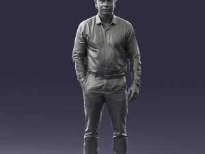 man in blue shirt 0492 3d print ready 3D Print Model