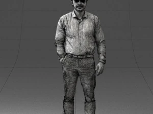 man in blue shirt 0492 3d print ready 3D Print Model