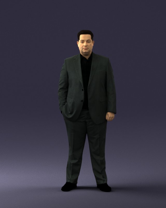 fat man in suit 0490 3D 모델 .c4d .max .obj .3ds .fbx .stl .blend 