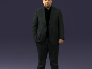 fat man in suit 0490 3D Model