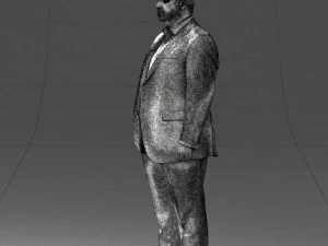 fat man in suit 0490 3D Model