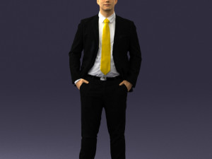 man in suit and yellow tie 0489 3D 모델