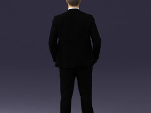 man in suit and yellow tie 0489 3D Model