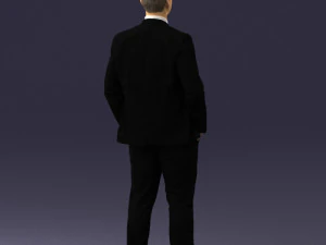 man in suit and yellow tie 0489 3D Model