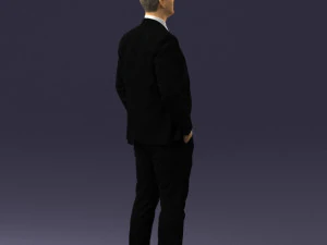 man in suit and yellow tie 0489 3D Model