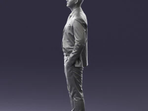 man in suit and yellow tie 0489 3D Model