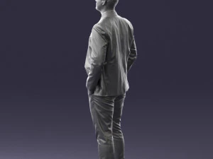 man in suit and yellow tie 0489 3D Model