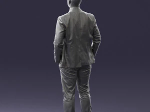 man in suit and yellow tie 0489 3D Model