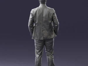 man in suit and yellow tie 0489 3D Model