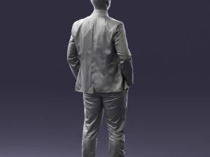 man in suit and yellow tie 0489 3D Model