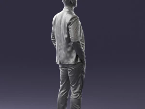 man in suit and yellow tie 0489 3D Model