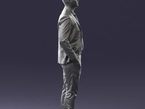 man in suit and yellow tie 0489 3D Model