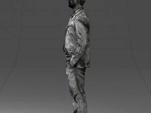 man in suit and yellow tie 0489 3D Model