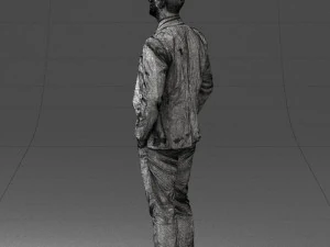 man in suit and yellow tie 0489 3D Model