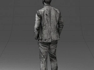 man in suit and yellow tie 0489 3D Model