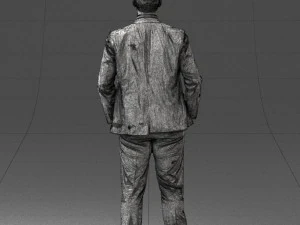 man in suit and yellow tie 0489 3D Model