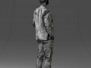 man in suit and yellow tie 0489 3D Model