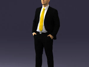 man in suit and yellow tie 0489 3d print ready 3D Print Model