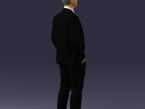 man in suit and yellow tie 0489 3d print ready 3Dプリントモデル
