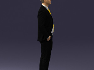 man in suit and yellow tie 0489 3d print ready 3Dプリントモデル