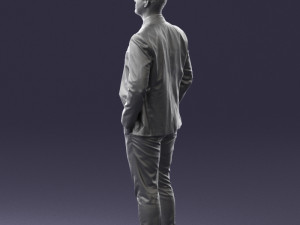 man in suit and yellow tie 0489 3d print ready 3Dプリントモデル