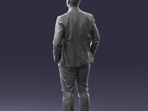 man in suit and yellow tie 0489 3d print ready 3Dプリントモデル