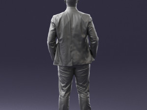 man in suit and yellow tie 0489 3d print ready 3Dプリントモデル