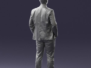 man in suit and yellow tie 0489 3d print ready 3Dプリントモデル