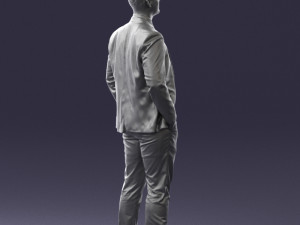 man in suit and yellow tie 0489 3d print ready 3Dプリントモデル
