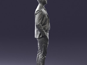 man in suit and yellow tie 0489 3d print ready 3Dプリントモデル