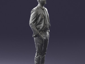 man in suit and yellow tie 0489 3d print ready 3Dプリントモデル