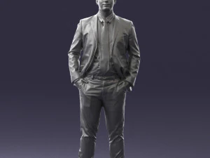 man in suit and yellow tie 0489 3d print ready 3D Print Model