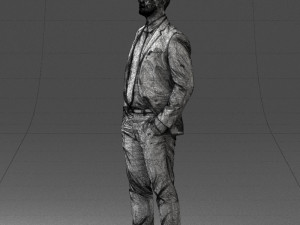 man in suit and yellow tie 0489 3d print ready 3Dプリントモデル