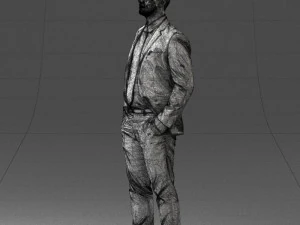 man in suit and yellow tie 0489 3d print ready 3D Print Model