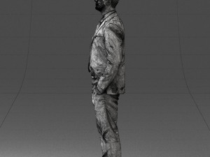 man in suit and yellow tie 0489 3d print ready 3Dプリントモデル