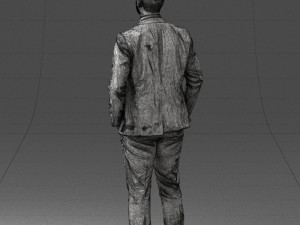 man in suit and yellow tie 0489 3d print ready 3Dプリントモデル