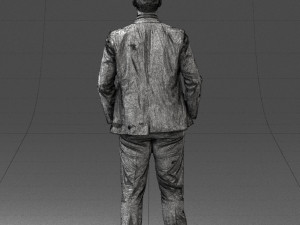 man in suit and yellow tie 0489 3d print ready 3Dプリントモデル
