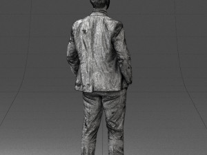 man in suit and yellow tie 0489 3d print ready 3Dプリントモデル