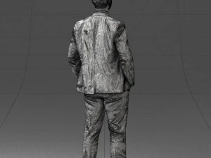 man in suit and yellow tie 0489 3d print ready 3D Print Model