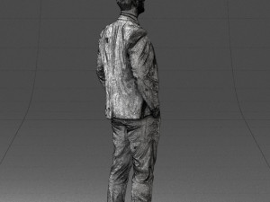 man in suit and yellow tie 0489 3d print ready 3Dプリントモデル