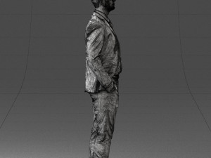 man in suit and yellow tie 0489 3d print ready 3Dプリントモデル
