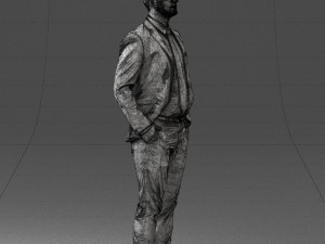man in suit and yellow tie 0489 3d print ready 3Dプリントモデル