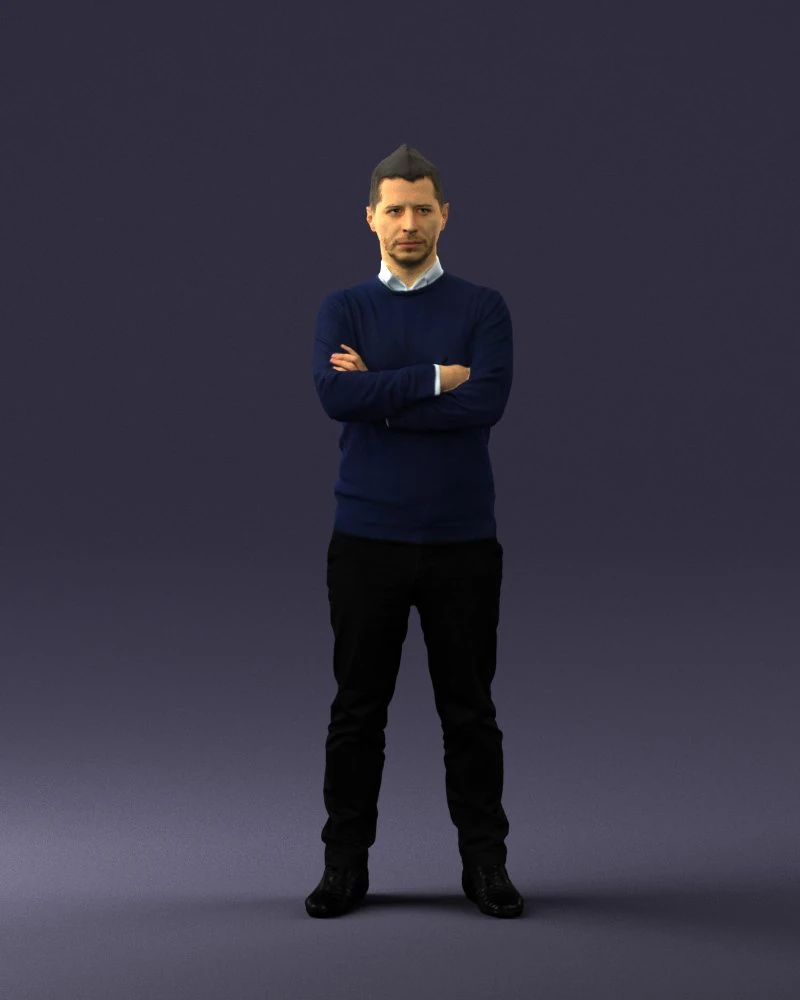 guy in blue sweater0488 3d print ready 3D Print Model .c4d .max .obj .3ds .fbx .stl .blend 