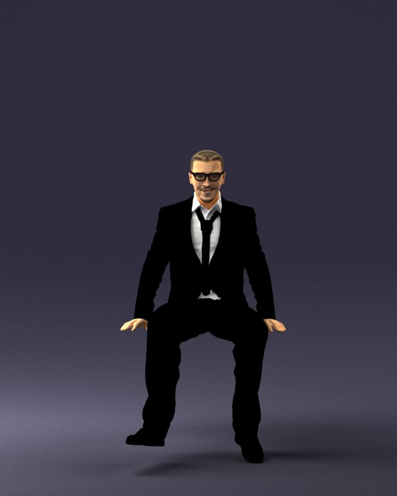 seated man in suit 0487 3D Model .c4d .max .obj .3ds .fbx .stl .blend