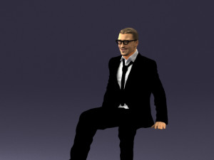 seated man in suit 0487 3D 모델