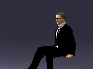 seated man in suit 0487 3D 모델