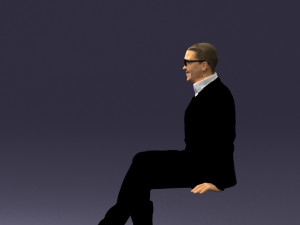seated man in suit 0487 3D 모델