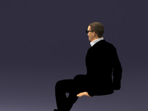 seated man in suit 0487 3D 모델